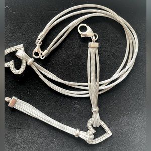 NWOT 925 Heart Necklace Bracelet set